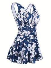 Floral V-Neck Tummy Control One Piece Bathing Suit