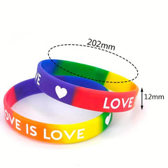 2pcs Rainbow Letter Wrist Band Bracelet