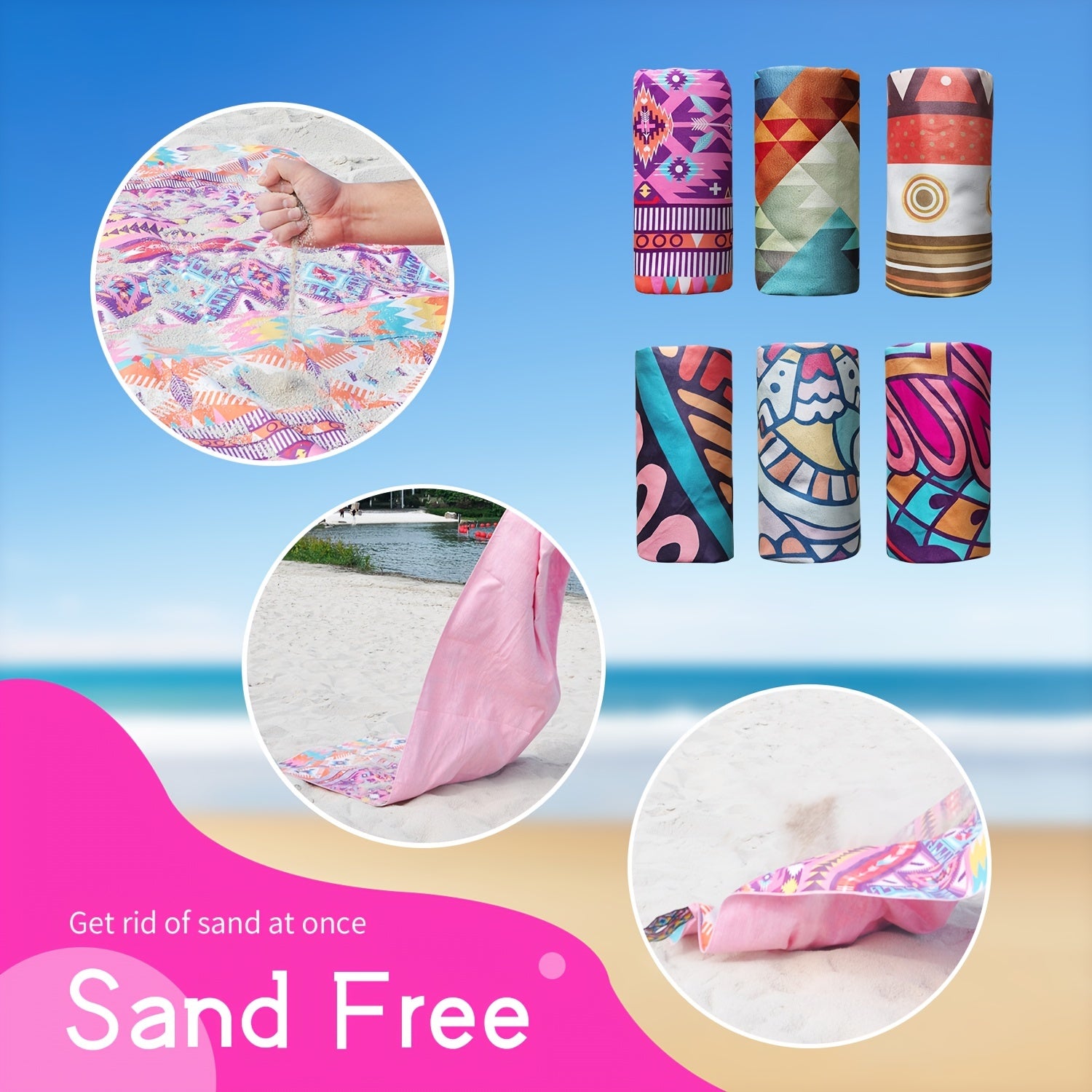 Bohemian Printed Beach Towel Quick Drying & Ultra Absorbent
