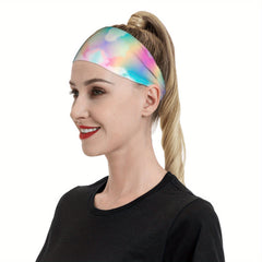 Pastel Rainbow Headband Non Slip Hairband Iridescent Purple Pink Green Teal