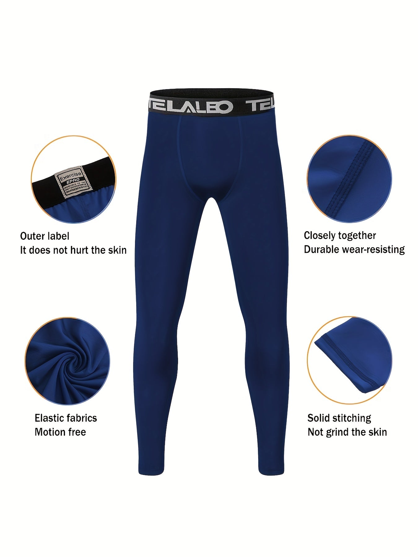 TELALEO 2PCS Youth Compression Fitness Leggings Kids Tights