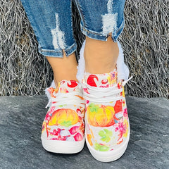 Women's Christmas Santa & Pumpkin Pattern Sneakers