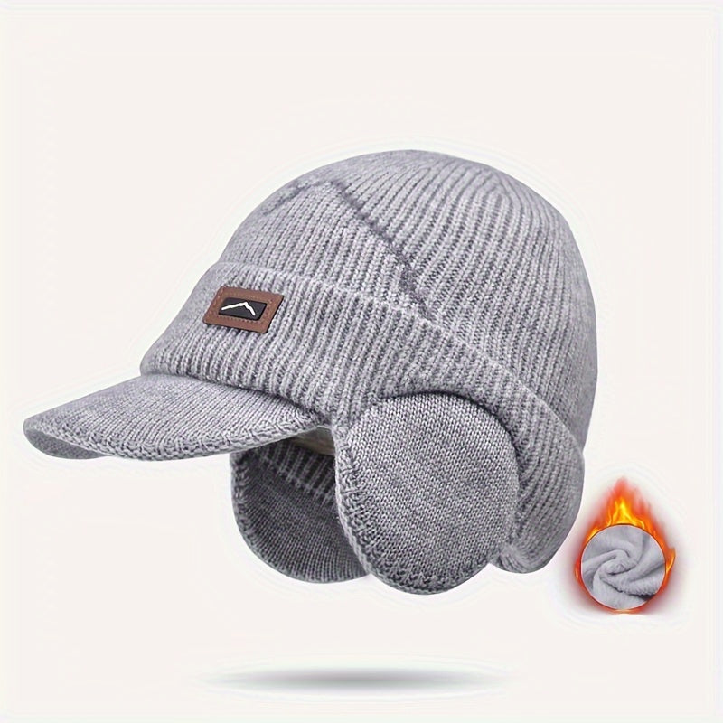Men's Warm Knitted Hat Winter Ear Protection Baseball Cap