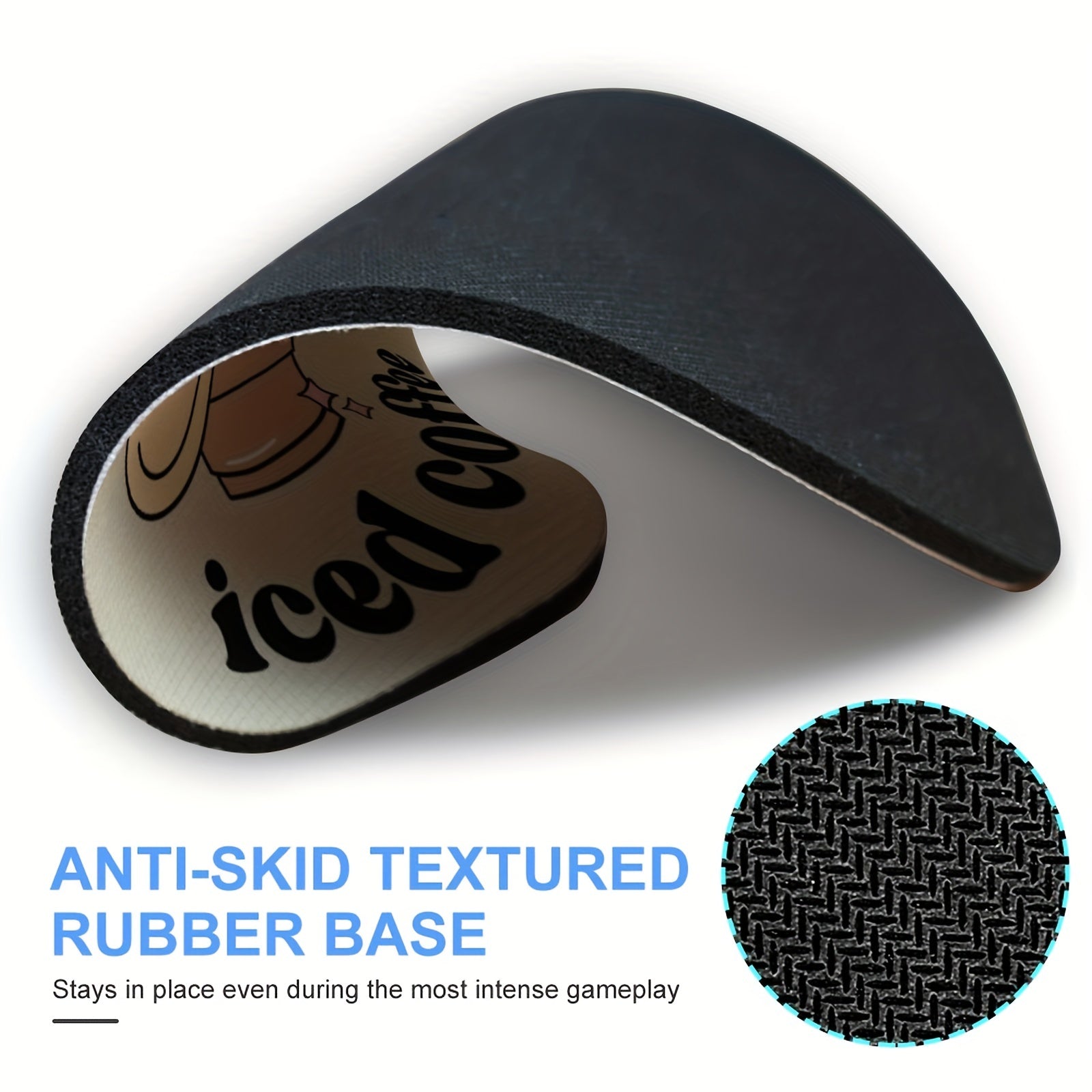 Round Mouse Pad Non-slip Rubber Mouse Mat 7.8" Iced Coffee