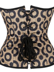 Polka Dot Strapless Corset Body Shaper Lace Up Lingerie Women