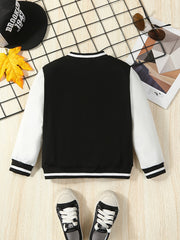 Boys Varsity Jacket Long Sleeve Letter Graphic