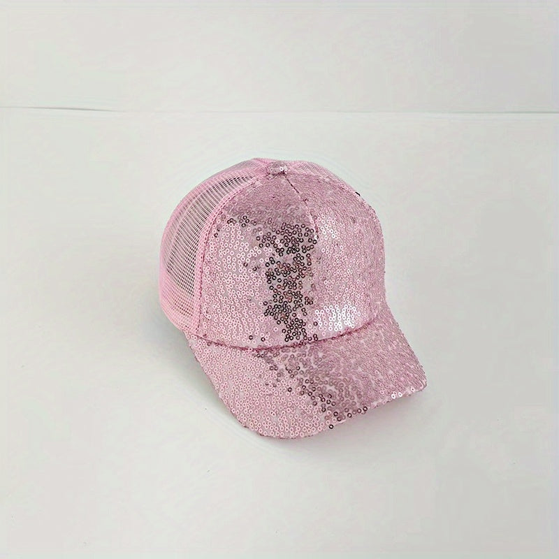 Kids Summer Reflective Sequin Cap Sun Hat