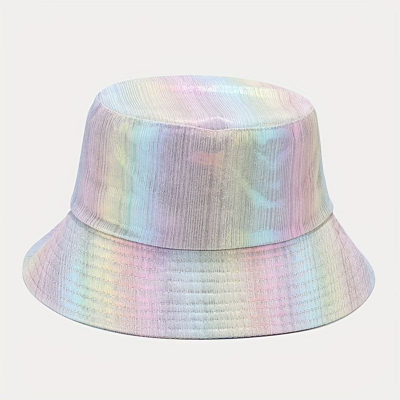 Hip Hop Laser Bucket Hat PU Leather Waterproof Basin Hat