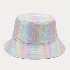 Hip Hop Laser Bucket Hat PU Leather Waterproof Basin Hat