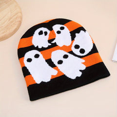 Skull Pattern Knit Beanie Hat for Men and Women
