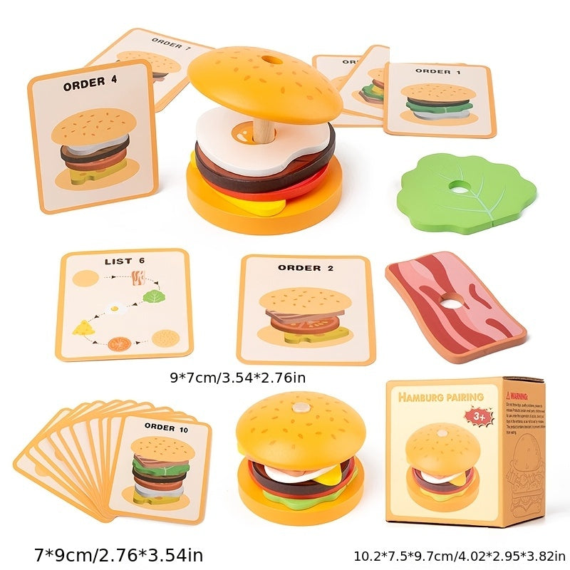 Wooden Hamburger Sandwich Toy