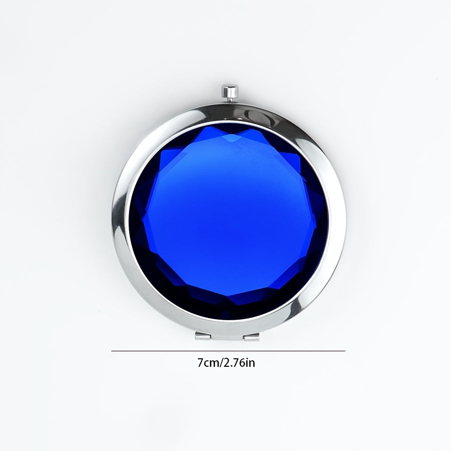 Mini Crystal Makeup Mirror Double Side Folding Makeup Vanity Hand Mirror