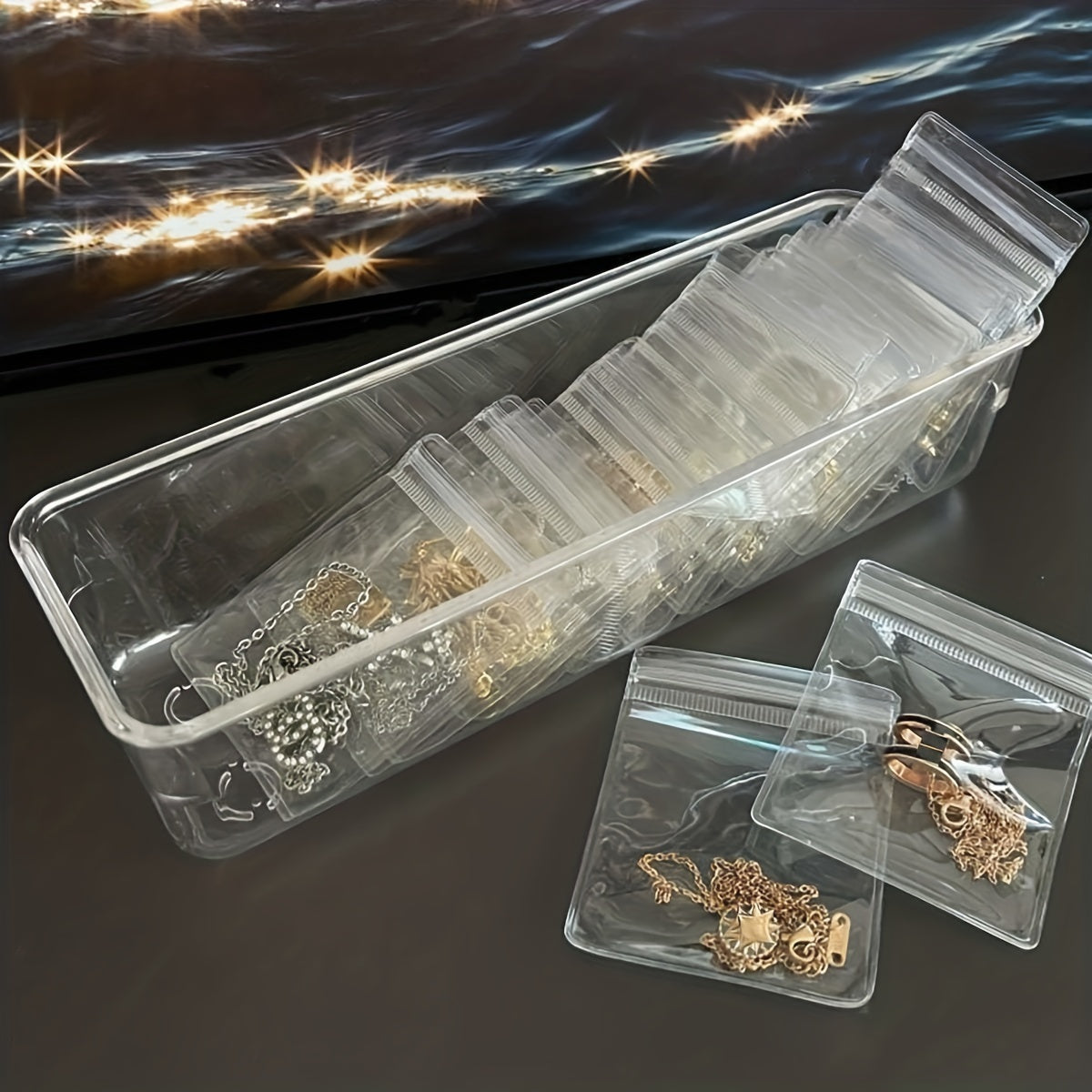 30pcs Clear Plastic Jewelry Box and Storage Bag