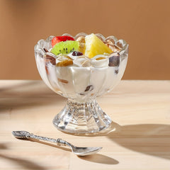 Clear Glass Dessert Bowl Ice Cream Cups Sundae Fruit Salad Snack Cocktail Condim