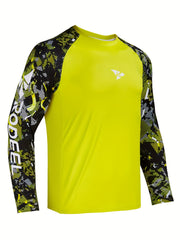 Men's UPF 50 Sun Protection Raglan Shirt Long Sleeve Rash Guard