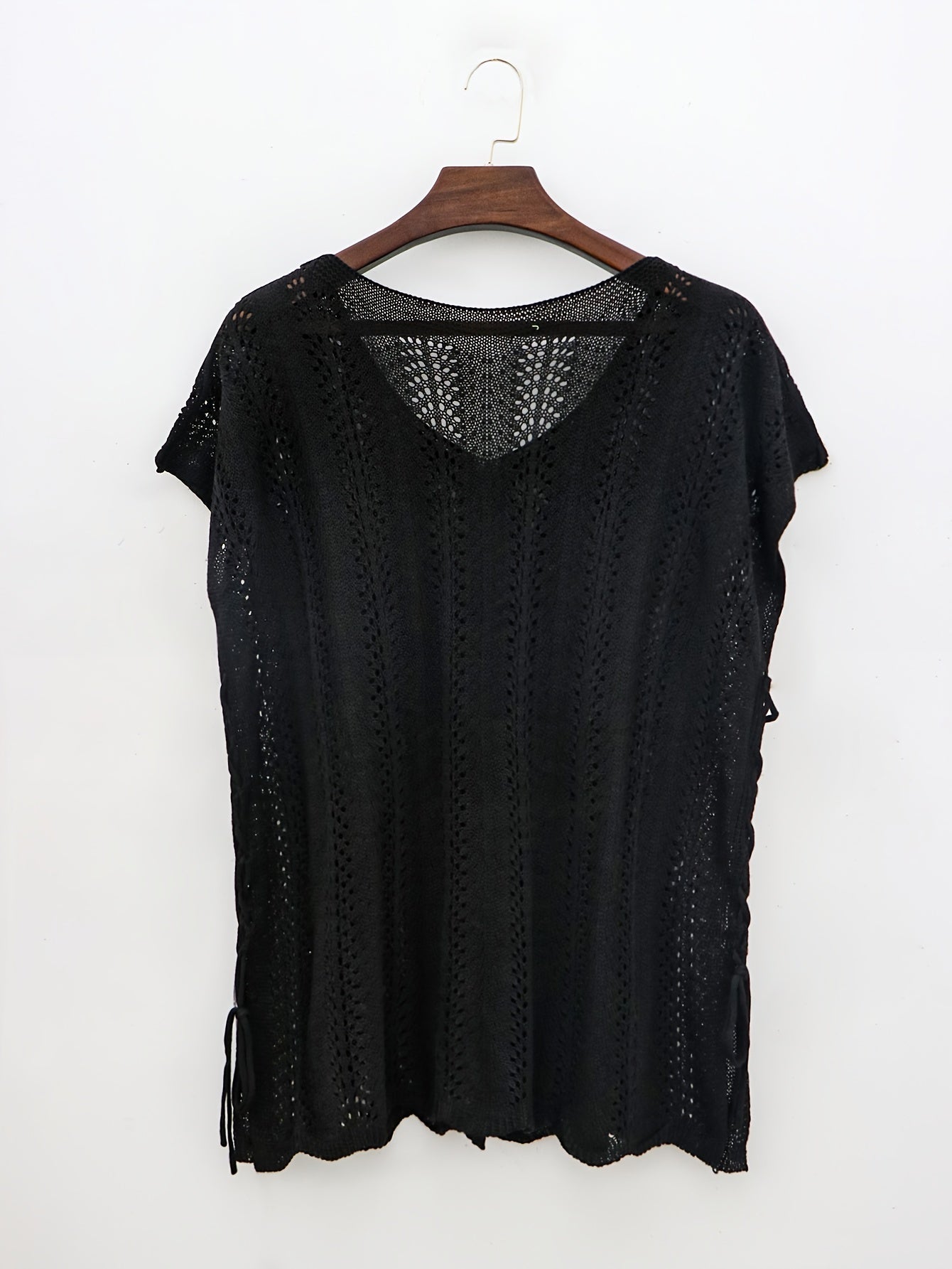 Sheer Cover Up Embroidered Drawstring Dress