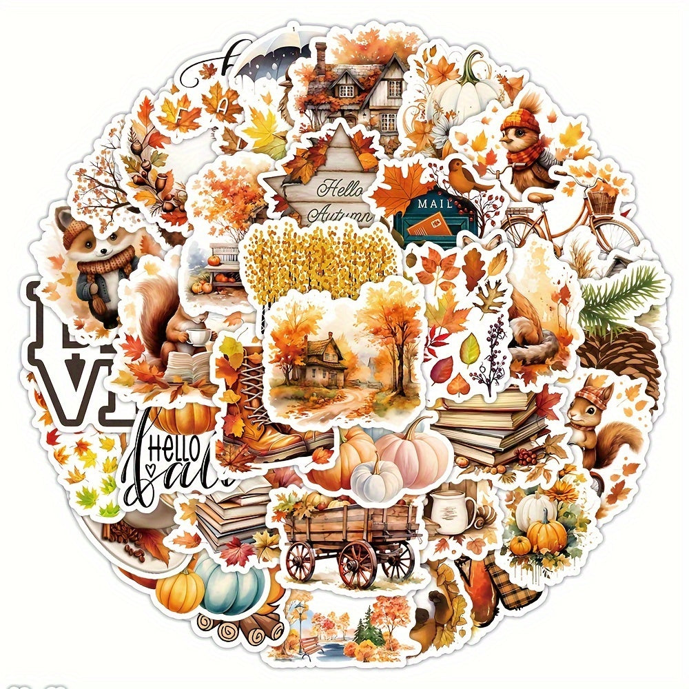 50pcs Autumn Series Graffiti Stickers for Laptops Suitcases Mobiles