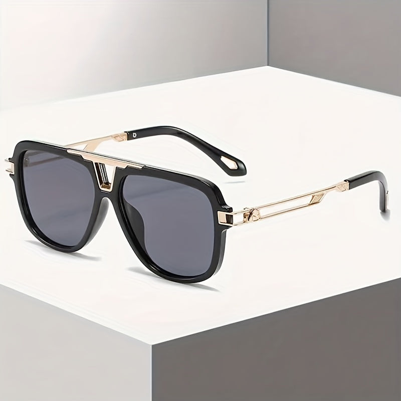 Men's Polarized Aviator Sunglasses UV400 Retro Oversized Square
