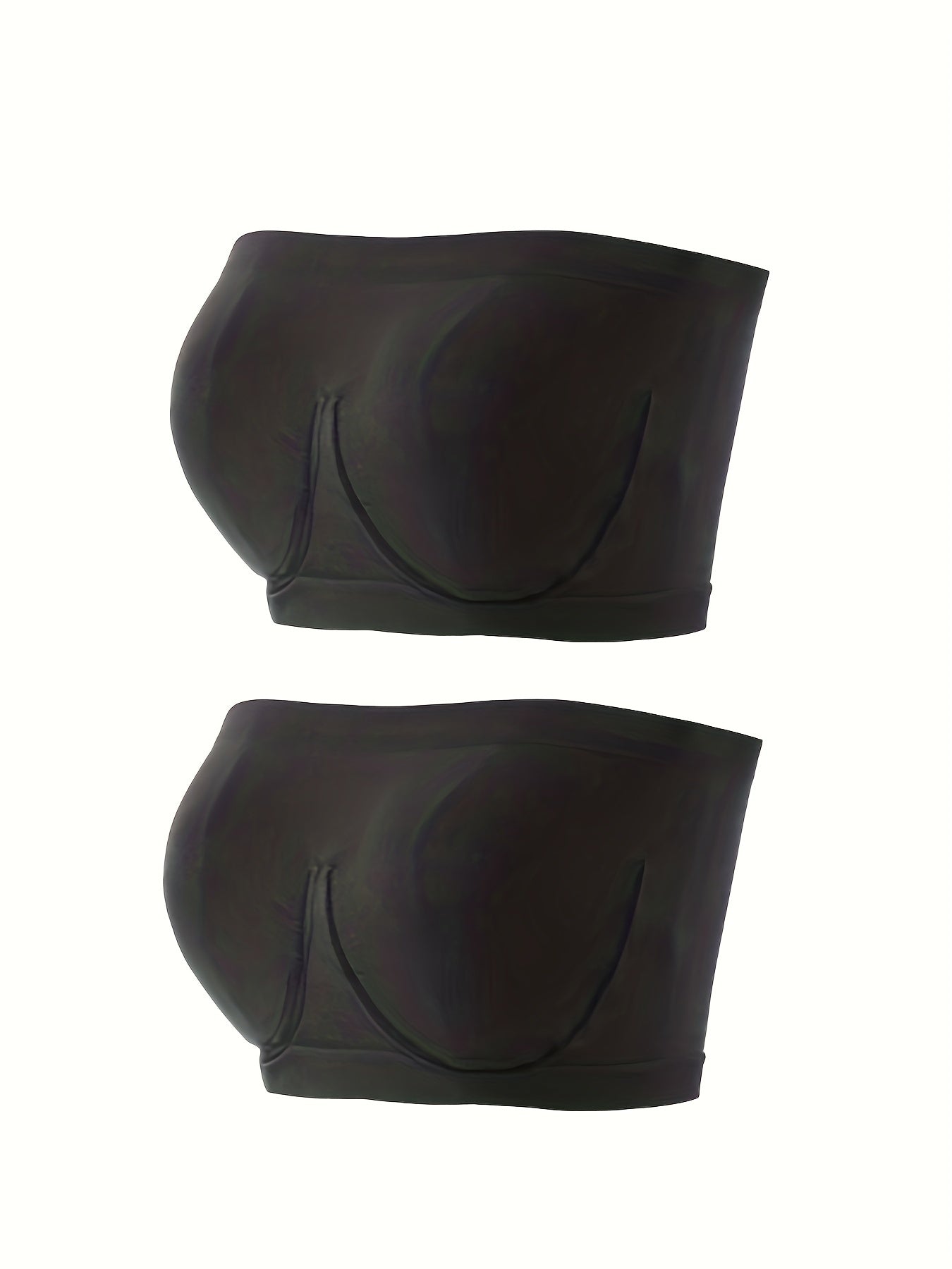 2 Pack Plus Size Seamless Tube Bra Set Women's Plus High Stretch Wireless Top