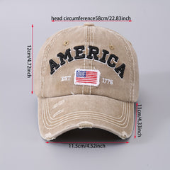 US Flag Cotton Baseball Cap for Men