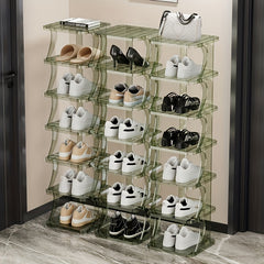 Folding Shoe Rack Stackable Shoe Storage Shelf Space Saving Organization