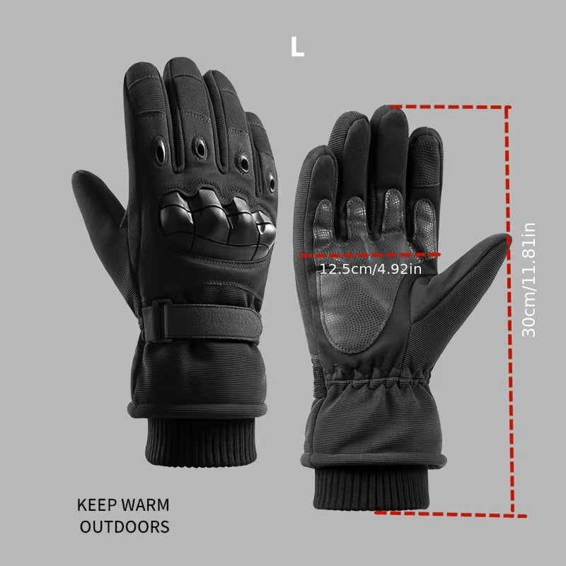 Men's Winter Velvet Thickened Gloves Outdoor Cycling Ski Gloves