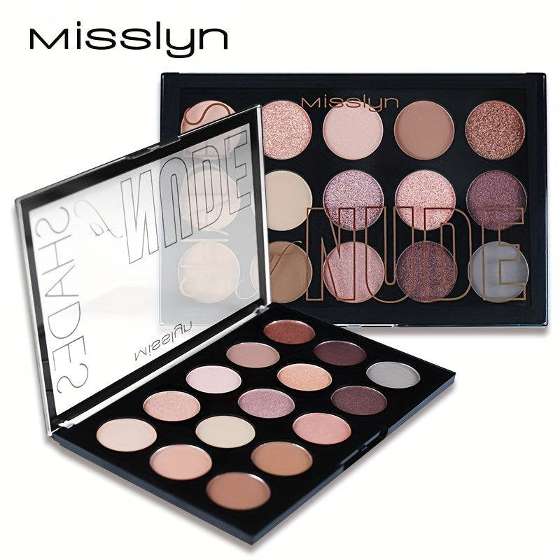 15 Shades Nude Eyeshadow Palette Natural Matte Shimmer Glitter Makeup