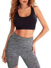 High Waist Sports Shorts Stretchy Fitness Running Sports Shorts