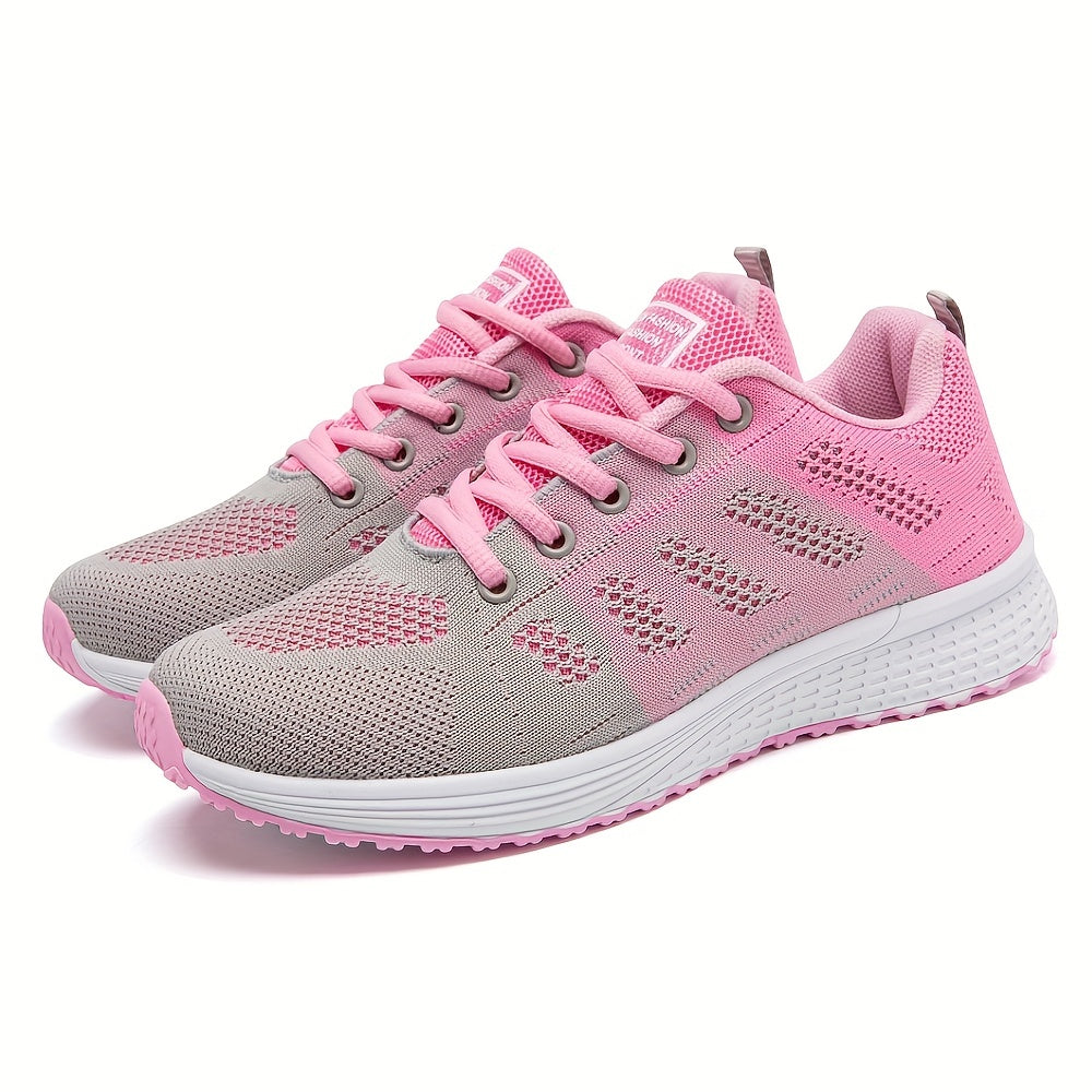 Women's Mesh Sneakers Lace Up Low Round Toe Soft Casual Shoes