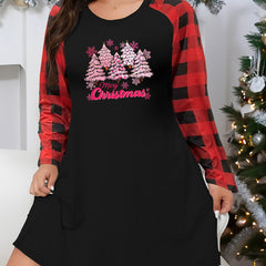 Christmas Lounge Dress Women's Plus Snowflake