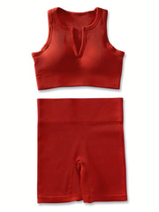 Ribbed Workout Set: Tank Top & Leggings for Women