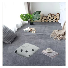 1pc Plush Area Rug Thickened Bedside Carpet Solid Large Area Floor Carpet