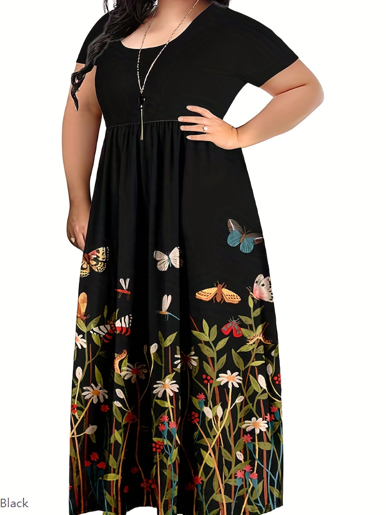 Flowy Floral Maxi Dress Plus Size