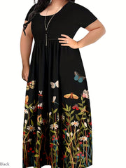 Flowy Floral Maxi Dress Plus Size