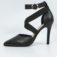 Solid Stiletto Heels Ankle Strap Pumps
