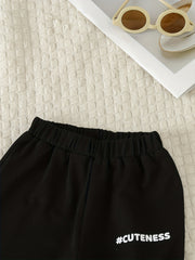 Baby Casual Outfit CUTENESS Print Sweatshirt Trousers Set