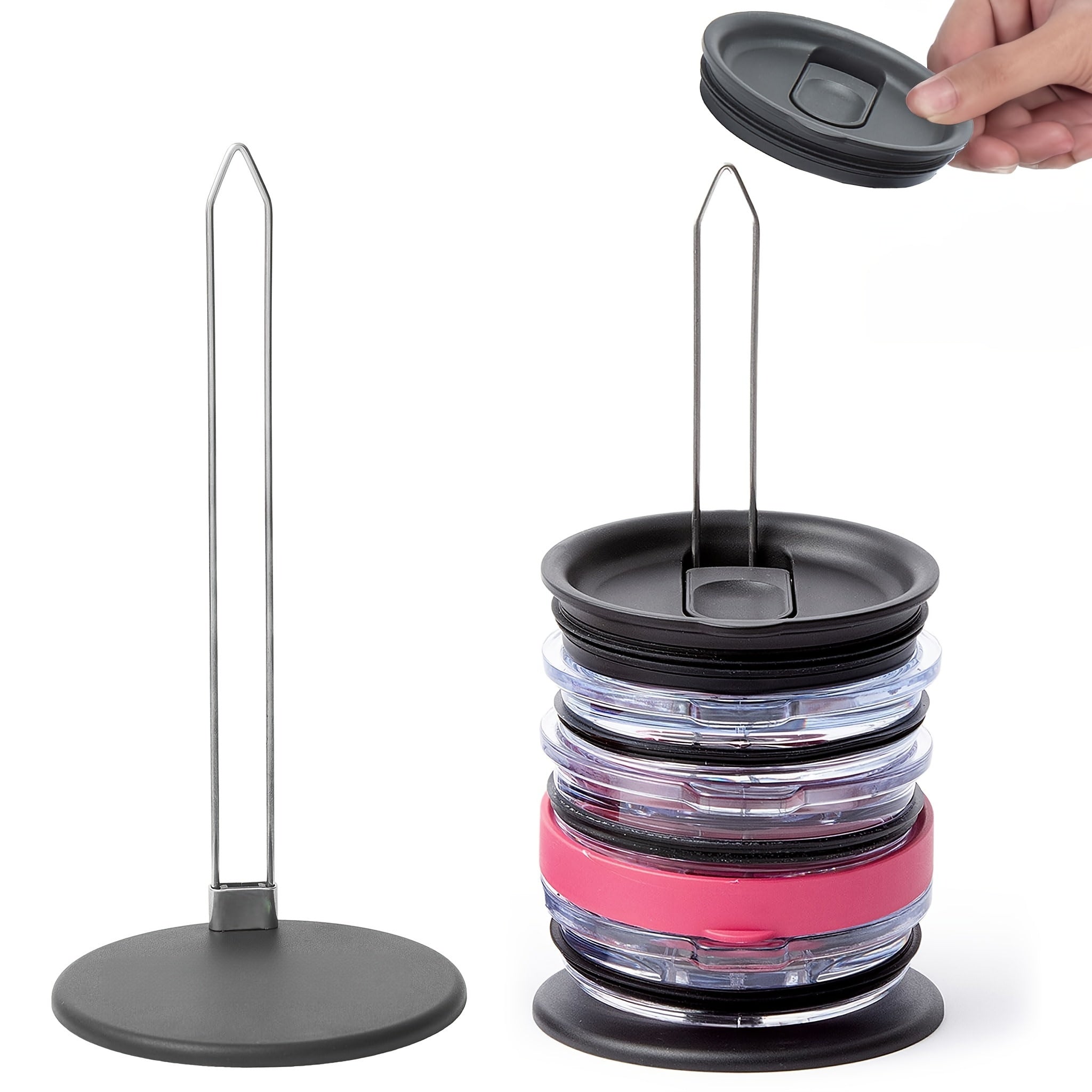 Cup Lid Organizer Rack Cup Lid Drain Storage Stand