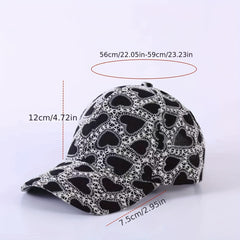Women's Heart Rhombus Embroidery Baseball Cap Lightweight Sun Hat
