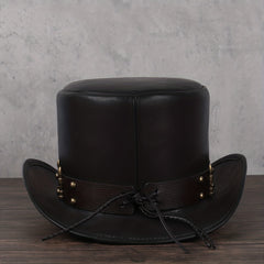 Leather Top Hat President Traditional Fedoras Magician Steampunk Cosplay Cap