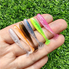 10pcs Soft Bait T Tail Soft Worm Swimbait Dual Bionic Soft Lure