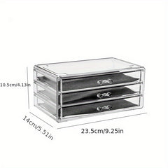 Clear Makeup Organizer Skin Care Cosmetic Display Case With Drawers
