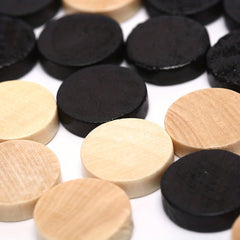30pcs Wooden Checkers Set with 2 Dices Chess Piece Game Entertainment
