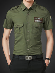 Men's Cotton Slim Fit Short Sleeve Shirt