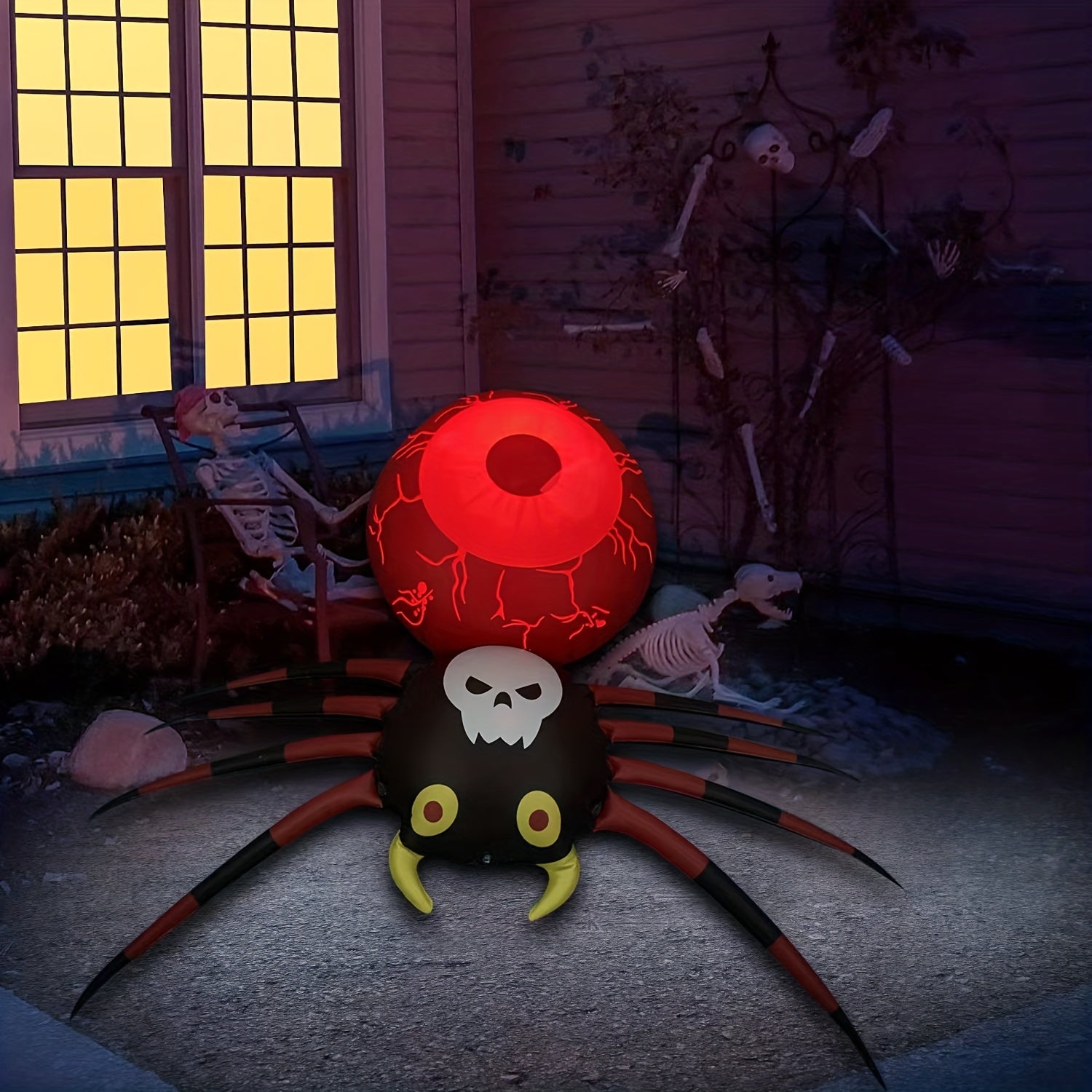 Inflatable Glowing Spider for Halloween Decoration