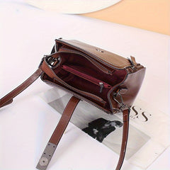 Vintage Leather Crossbody Bag for Women Large Capacity with Removable Strap