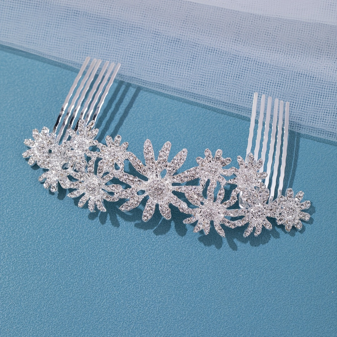 Girl's Princess Flower Rhinestone Hair Comb Fairy Headdress