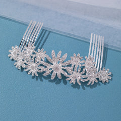 Girl's Princess Flower Rhinestone Hair Comb Fairy Headdress