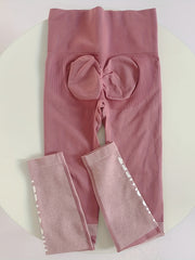 High Waist Letter Pattern Sports Leggings High Stretch Striped Detail