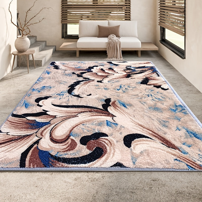 Abstract Plush Rug for Living Room Bedroom, Thickened Cashmere Carpet