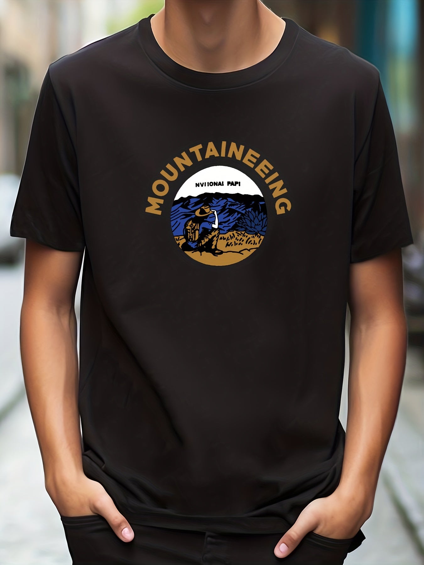 Men's Casual Printed Round Neck Tee Shirt For Summer